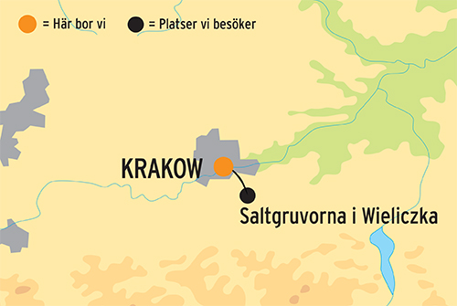 Geografisk karta över Krakow